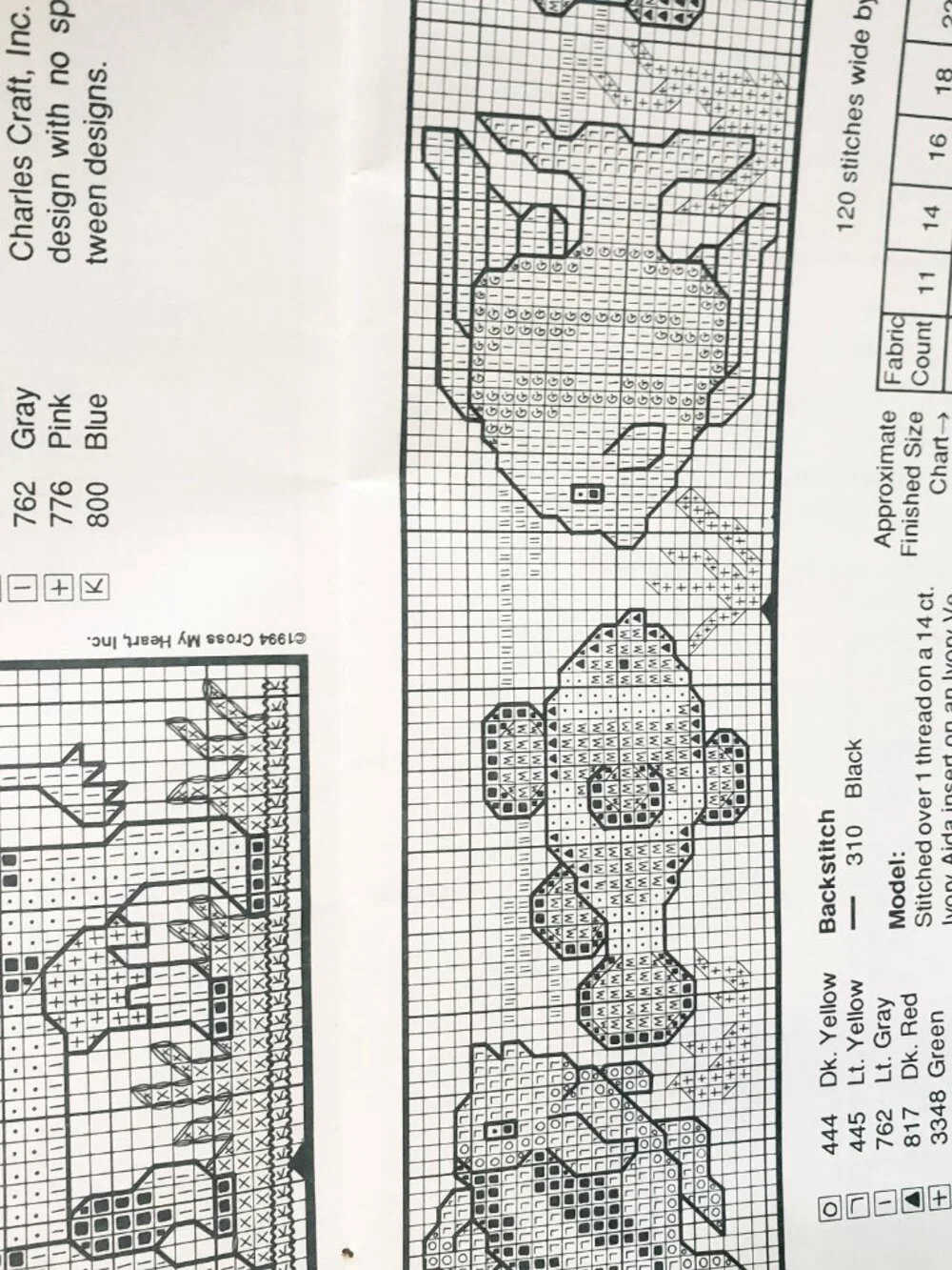 Border Bonanza Cross Stitch Leaflet 1994 Cross My Heart CSB94 Cow Fish Peacocks
